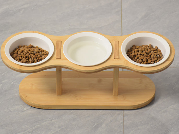 KFX-1720637 Wooden Removable Neck Protector for Dogs and Cats with Food Basin