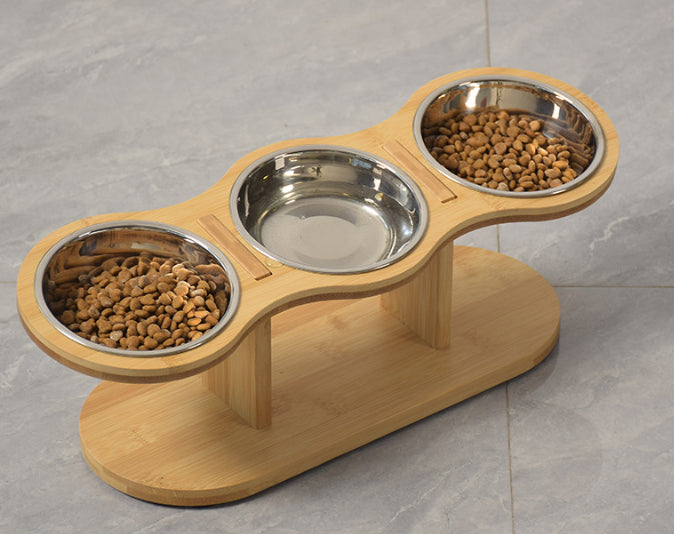 KFX-1720637 Wooden Removable Neck Protector for Dogs and Cats with Food Basin