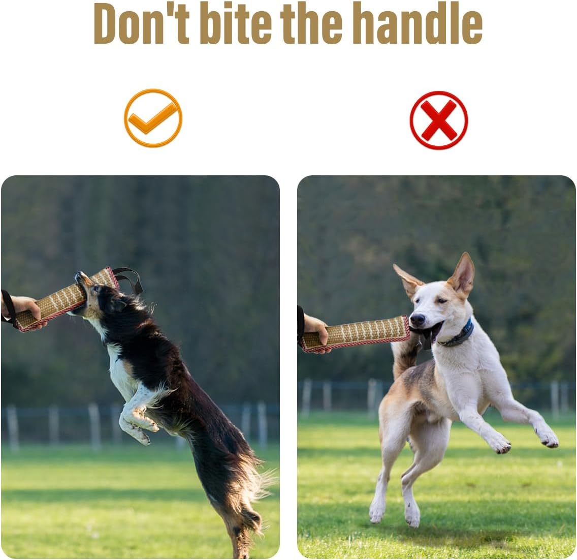 KFX-1723709 Durable Jute Dog Tug Toy with Handles for Interactive Play and Training, Perfect for Small and Medium Dogs