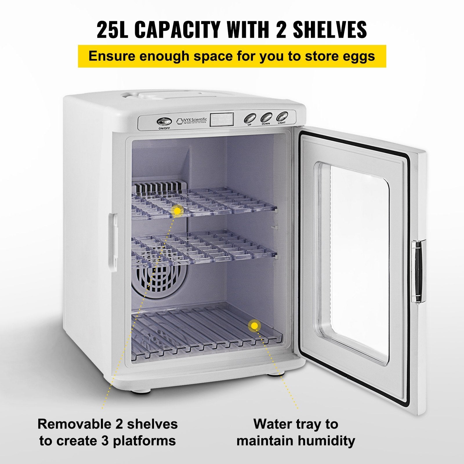 KFX-1726269 Digital Reptile Incubator 25L with Adjustable Temperature Control and Humidity Management