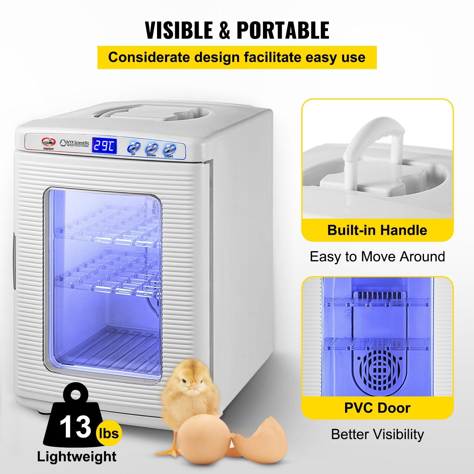 KFX-1726269 Digital Reptile Incubator 25L with Adjustable Temperature Control and Humidity Management
