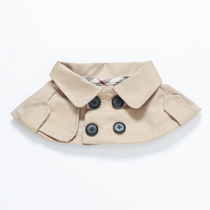 KFX-1728573 Warm British Style Pet Trench Coat for Cats and Dogs, Autumn and Winter Apparel