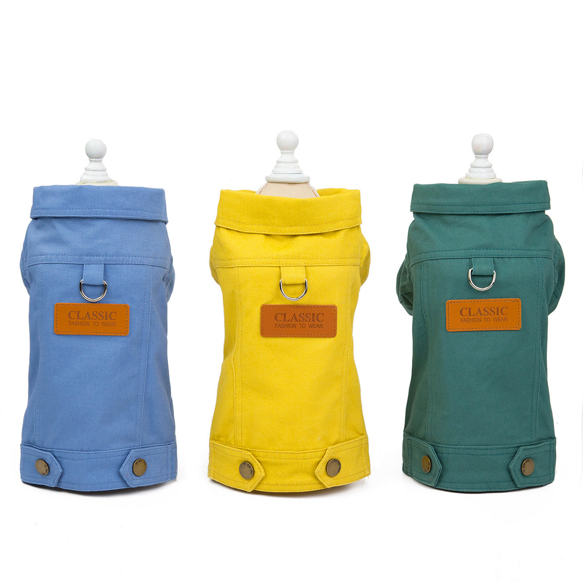 KFX-1730365 Casual Cotton Clothes for Small Pets - Available in Blue, Yellow, Green