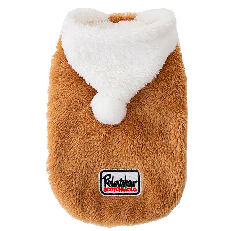 KFX-1731261 Stylish Hooded Sweater for Dogs in Arctic Velvet - Available in Brown, Red, and Green