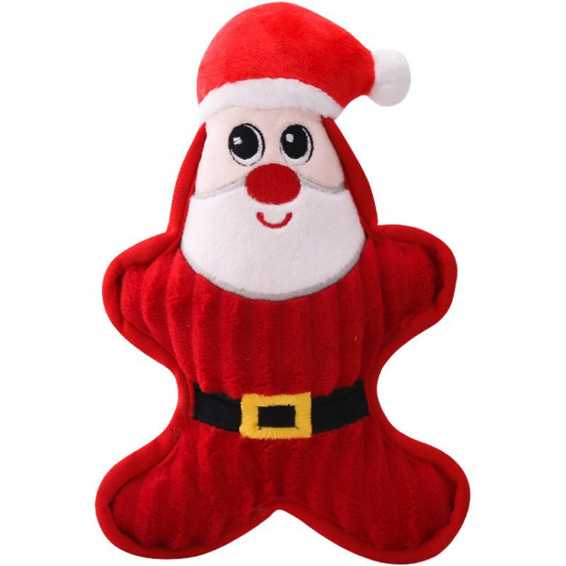 KFX-1732797 Christmas Themed Plush Doll Dog Toy - Santa Claus, Penguin, Snowman, Sounding, Bite Resistant, 22cm