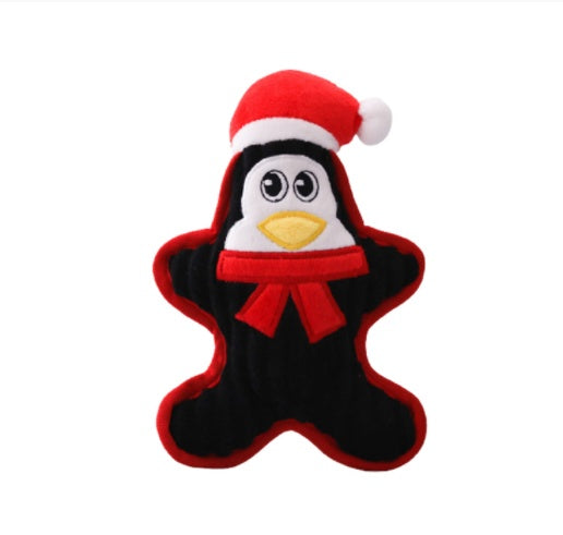 KFX-1732797 Christmas Themed Plush Doll Dog Toy - Santa Claus, Penguin, Snowman, Sounding, Bite Resistant, 22cm
