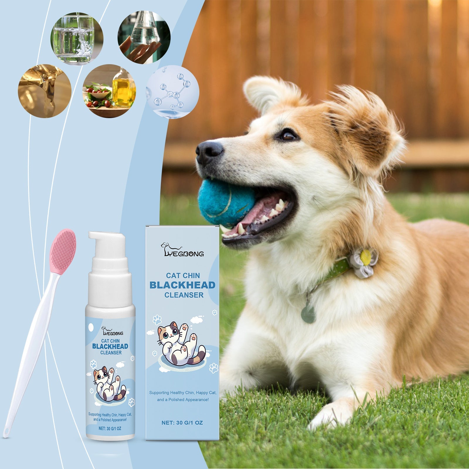 KFX-1733821 Pet Oral Cleaning Care Suite with Gentle Decontamination Solution and Brush for Dogs and Cats