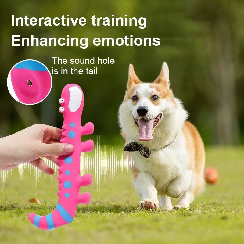 KFX-1734589 Squeaky Latex Lizard Dog Toy for Interactive Play and Training - Ideal for Small and Medium Dogs