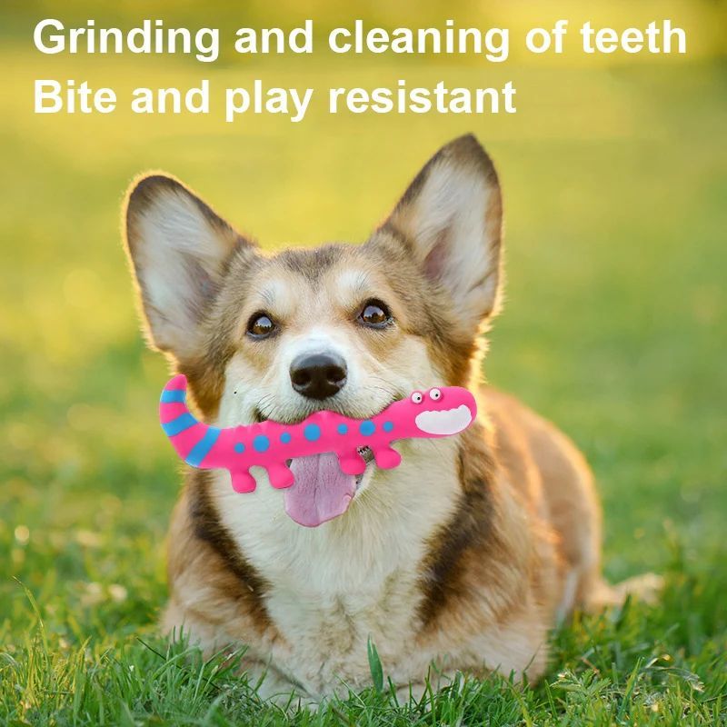 KFX-1734589 Squeaky Latex Lizard Dog Toy for Interactive Play and Training - Ideal for Small and Medium Dogs