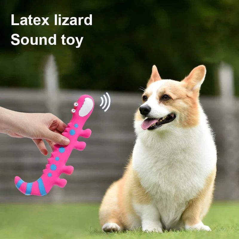 KFX-1734589 Squeaky Latex Lizard Dog Toy for Interactive Play and Training - Ideal for Small and Medium Dogs