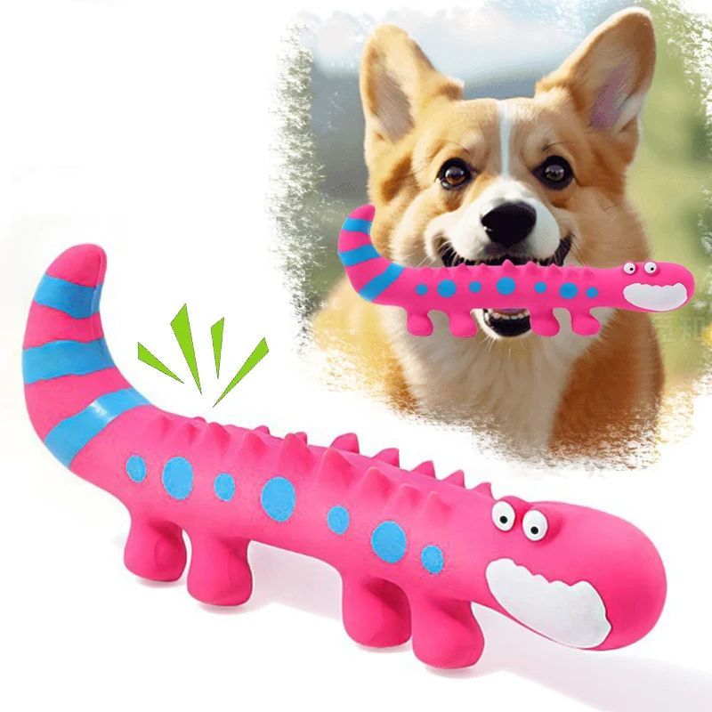 KFX-1734589 Squeaky Latex Lizard Dog Toy for Interactive Play and Training - Ideal for Small and Medium Dogs