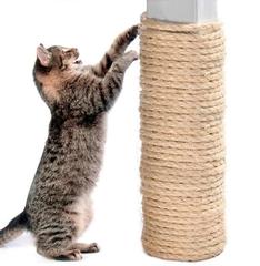 KFX-1735229 Natural Sisal Rope for Cat Scratching Posts - 6mm Diameter, 10FT/16FT/66FT Options for Easy Replacement