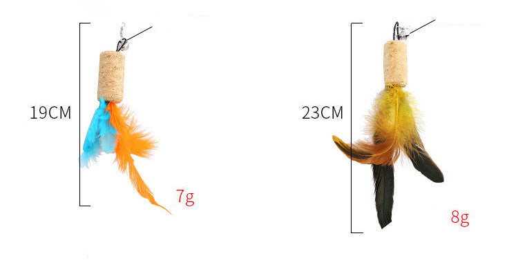 KFX-1736765 Feather Replacement Heads for Cat Toys in Various Colors and Designs