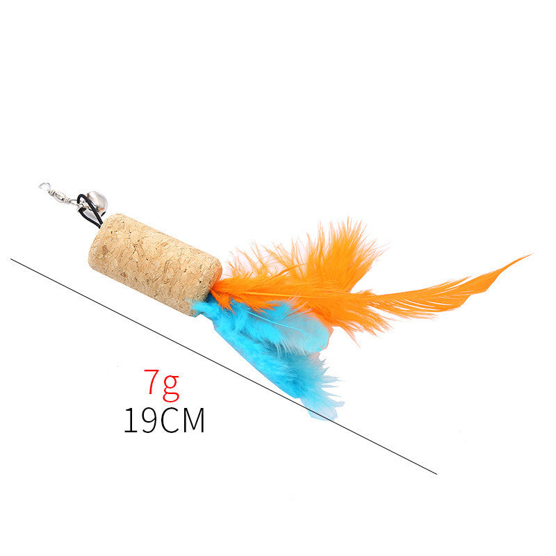 KFX-1736765 Feather Replacement Heads for Cat Toys in Various Colors and Designs