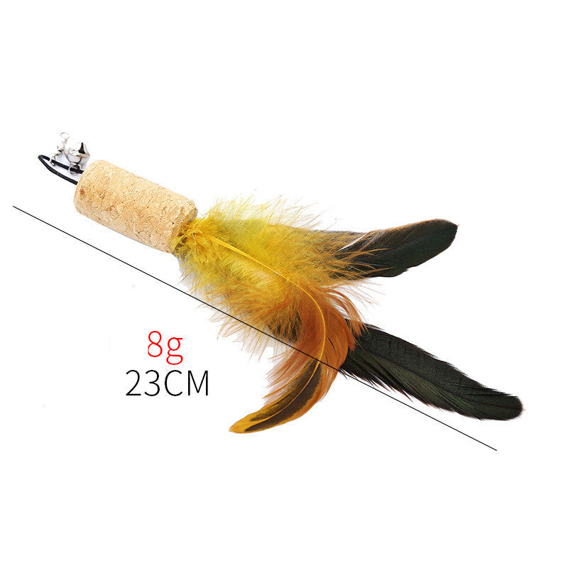 KFX-1736765 Feather Replacement Heads for Cat Toys in Various Colors and Designs