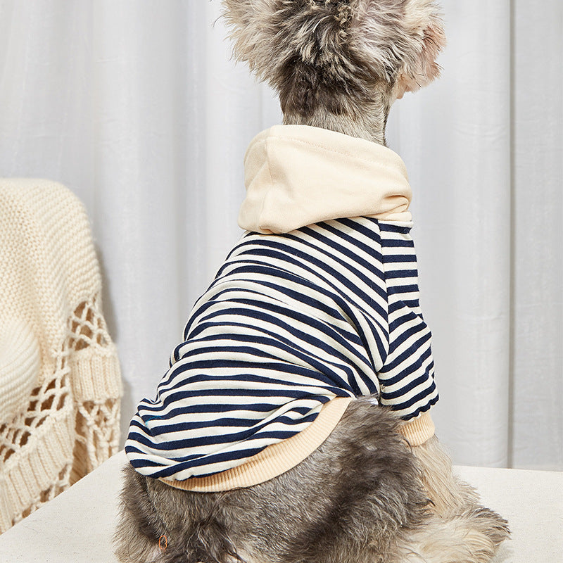 KFX-1737021 Pet Striped Hoodie Sweater for Dogs - Comfortable Two-Legged Apparel