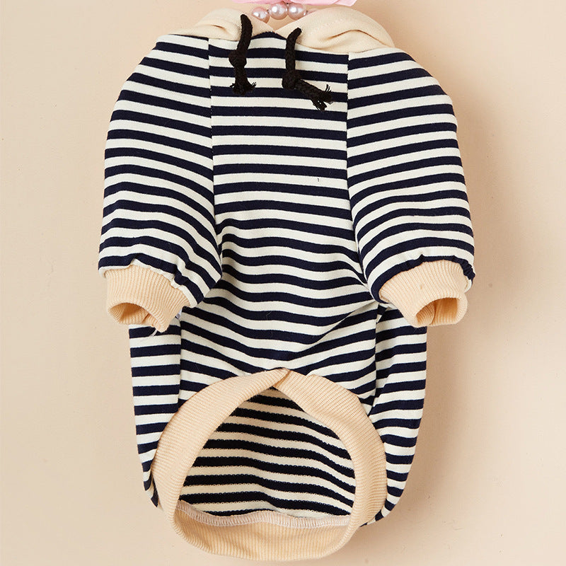 KFX-1737021 Pet Striped Hoodie Sweater for Dogs - Comfortable Two-Legged Apparel