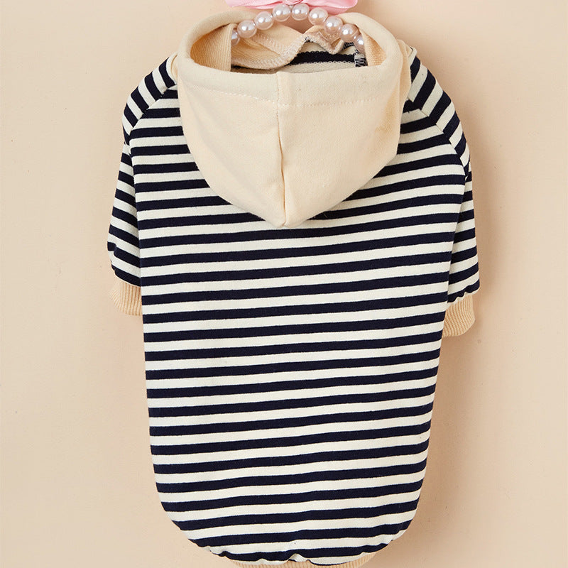 KFX-1737021 Pet Striped Hoodie Sweater for Dogs - Comfortable Two-Legged Apparel