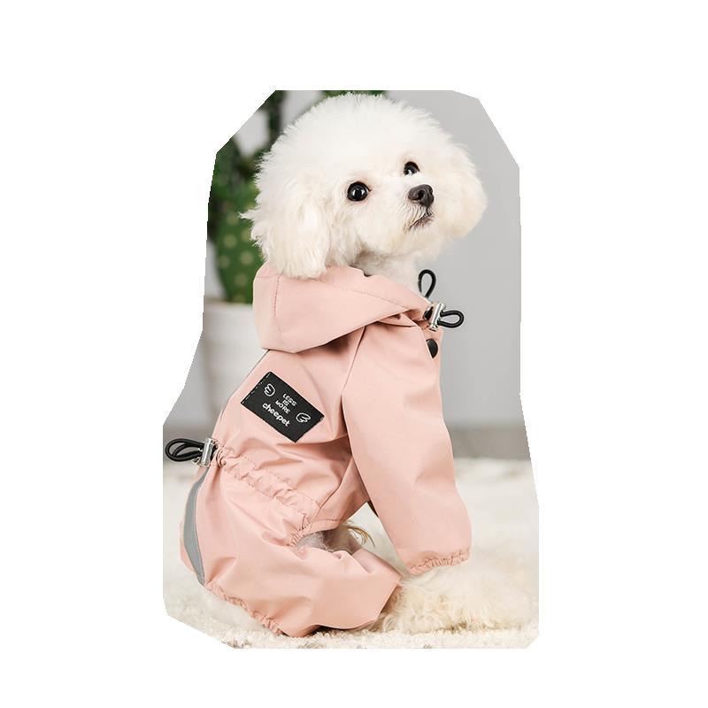 KFX-1738301 Waterproof Breathable Reflective Dog Raincoat with Sweat-Absorbent Lining