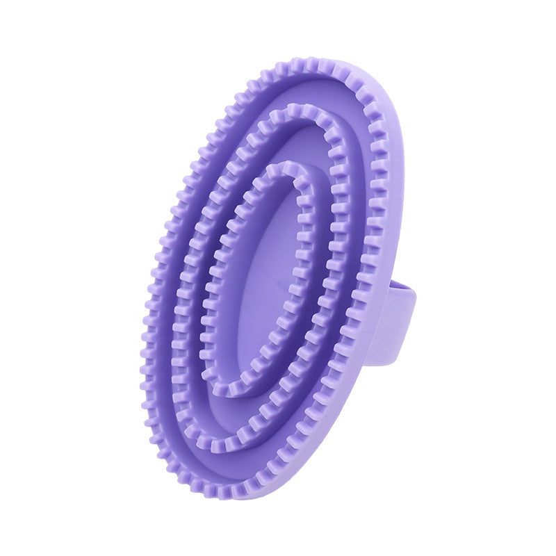 KFX-1739581 Pet Bathing Massage Brush - Personalized TPR Brush for Dogs in Purple, Blue, and Gray