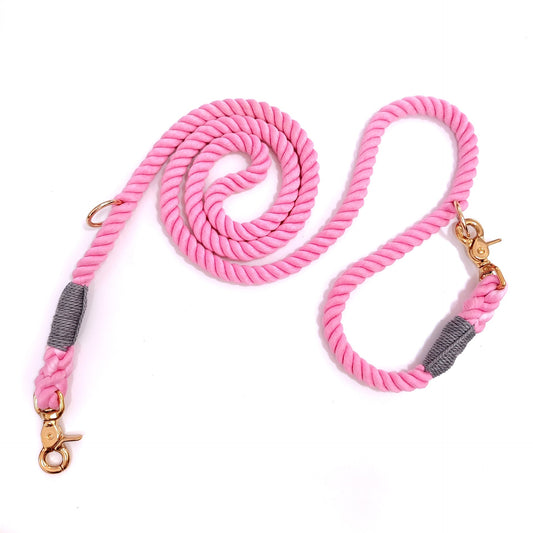 KFX-1741501 Multicolor Cotton Pet Leash with Double Hooks - 180cm Length