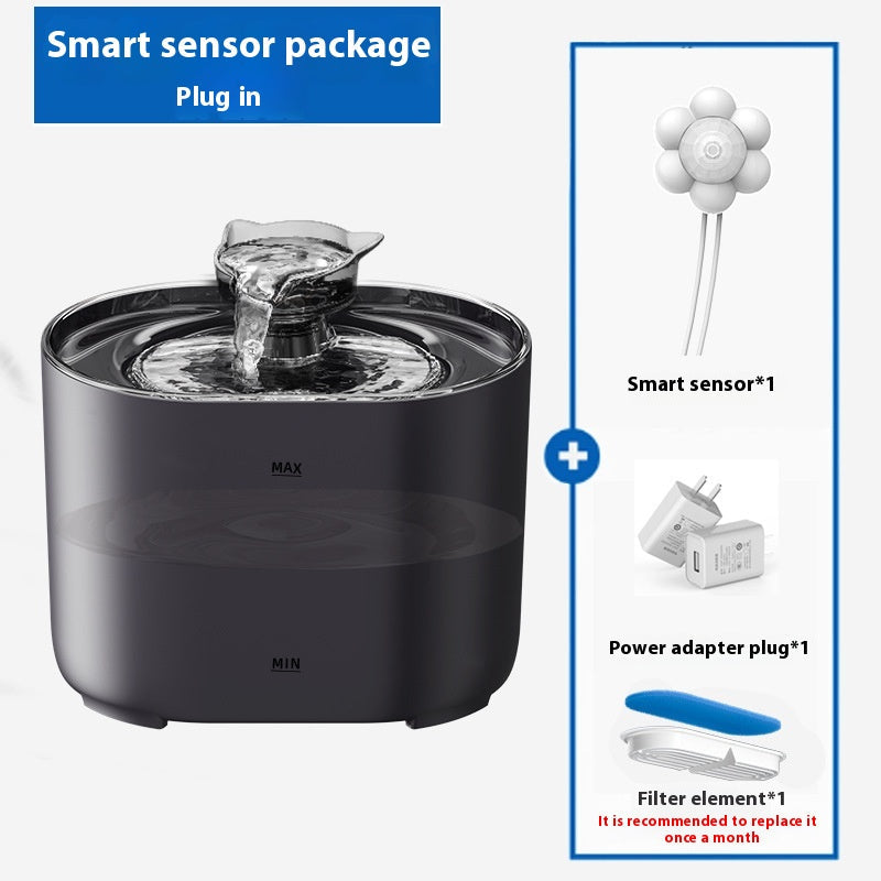 KFX-1743549 Pet Intelligent Induction Circulating Water Dispenser with Filter System for Dogs and Cats