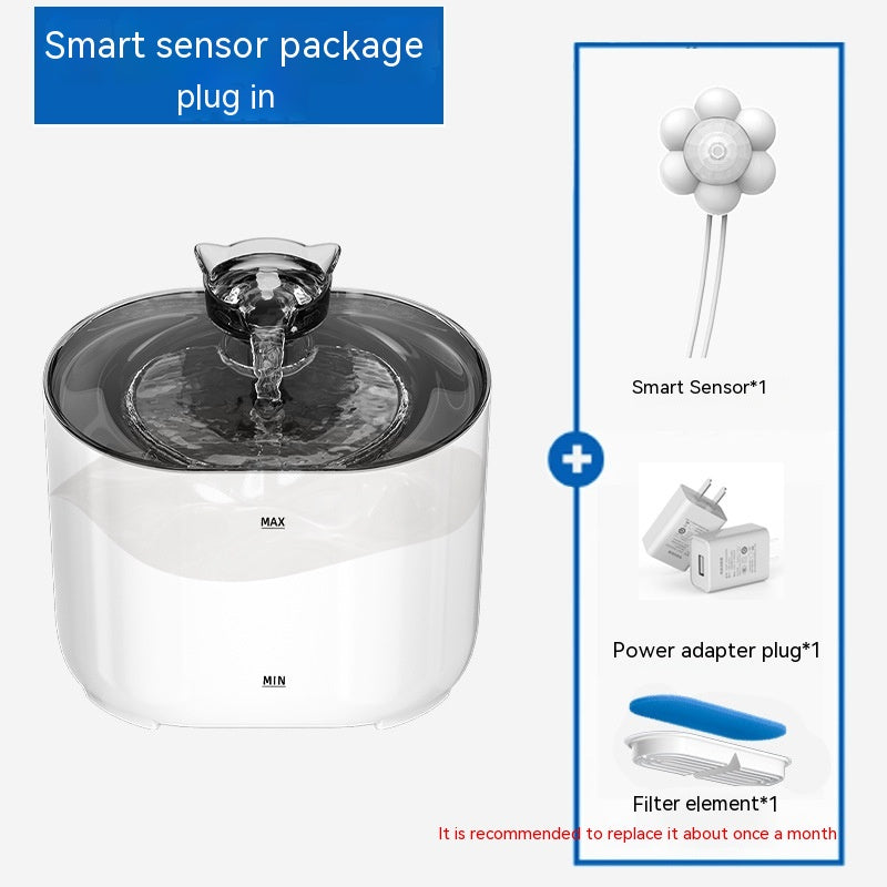 KFX-1743549 Pet Intelligent Induction Circulating Water Dispenser with Filter System for Dogs and Cats