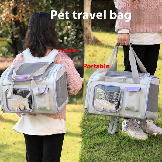 KFX-1743933 Foldable Dual-Purpose Pet Backpack in Various Colors - Soft Oxford Cloth Design