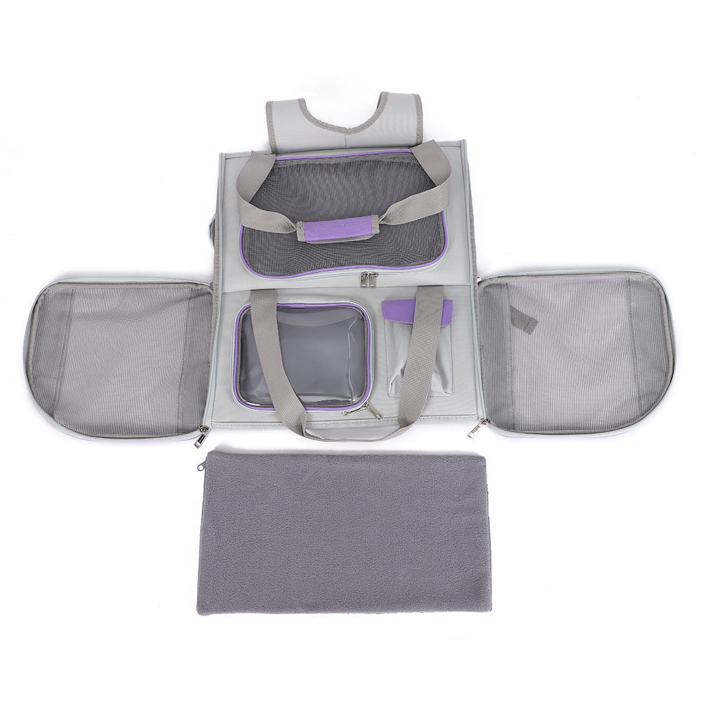 KFX-1743933 Foldable Dual-Purpose Pet Backpack in Various Colors - Soft Oxford Cloth Design