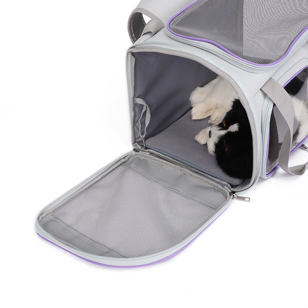 KFX-1743933 Foldable Dual-Purpose Pet Backpack in Various Colors - Soft Oxford Cloth Design