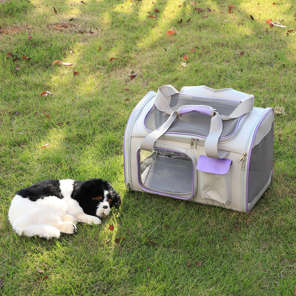KFX-1743933 Foldable Dual-Purpose Pet Backpack in Various Colors - Soft Oxford Cloth Design