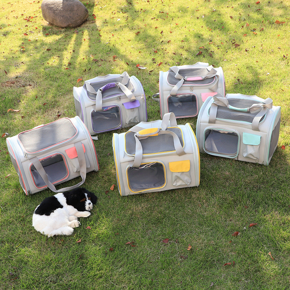 KFX-1743933 Foldable Dual-Purpose Pet Backpack in Various Colors - Soft Oxford Cloth Design