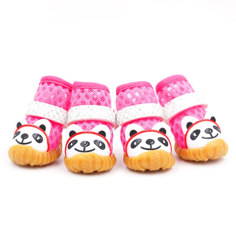 KFX-1744317 Breathable Mesh Dog Shoes - Cartoon Style, Multiple Sizes Available, Soft and Comfortable