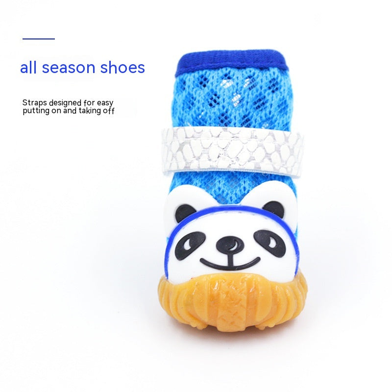 KFX-1744317 Breathable Mesh Dog Shoes - Cartoon Style, Multiple Sizes Available, Soft and Comfortable