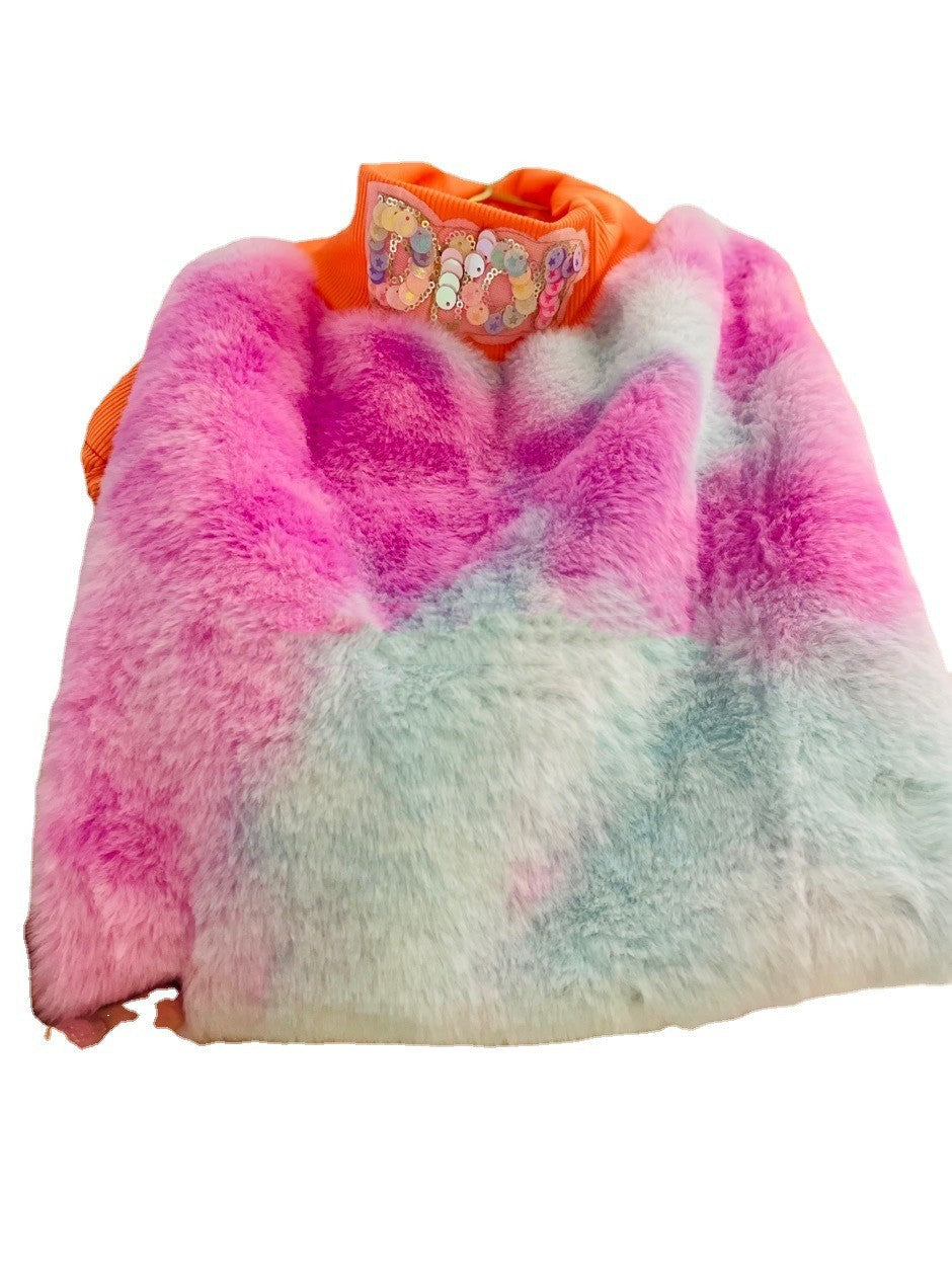 KFX-1745469 Warm Thickened Velvet Winter Dog Clothing in Orange - Multiple Sizes Available