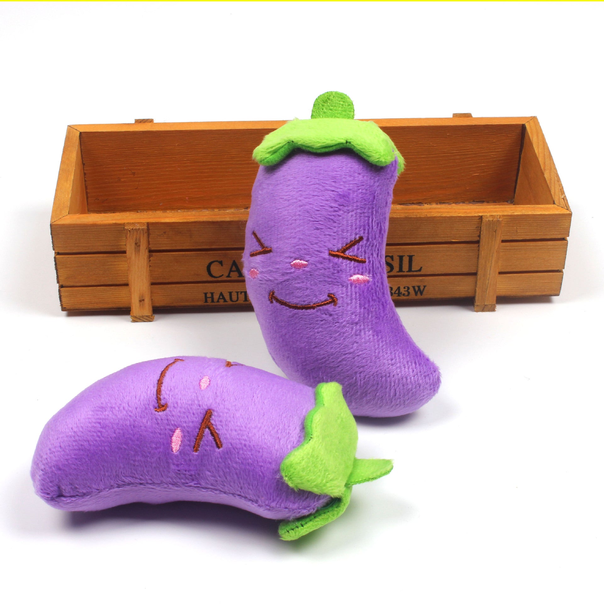 KFX-1747133 Plush Eggplant Sounding Toy for Pets - Soft and Engaging Interactive Plaything