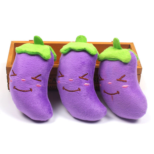 KFX-1747133 Plush Eggplant Sounding Toy for Pets - Soft and Engaging Interactive Plaything