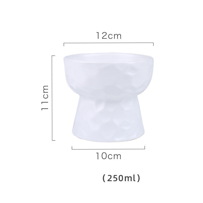 KFX-1747645 Ceramic Pet Bowl with Concave-Convex Design, Available in Multiple Colors, 480ml and 250ml Capacities