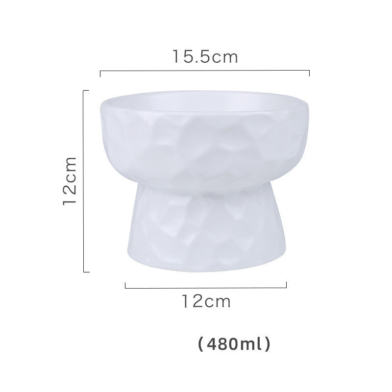 KFX-1747645 Ceramic Pet Bowl with Concave-Convex Design, Available in Multiple Colors, 480ml and 250ml Capacities