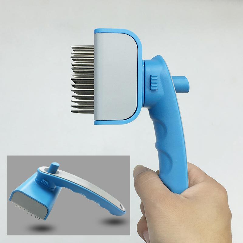 KFX-1749053 Pet Push Hair Comb for Easy Dog Hair Removal - Comfortable TPR/ABS Design, 10x16cm