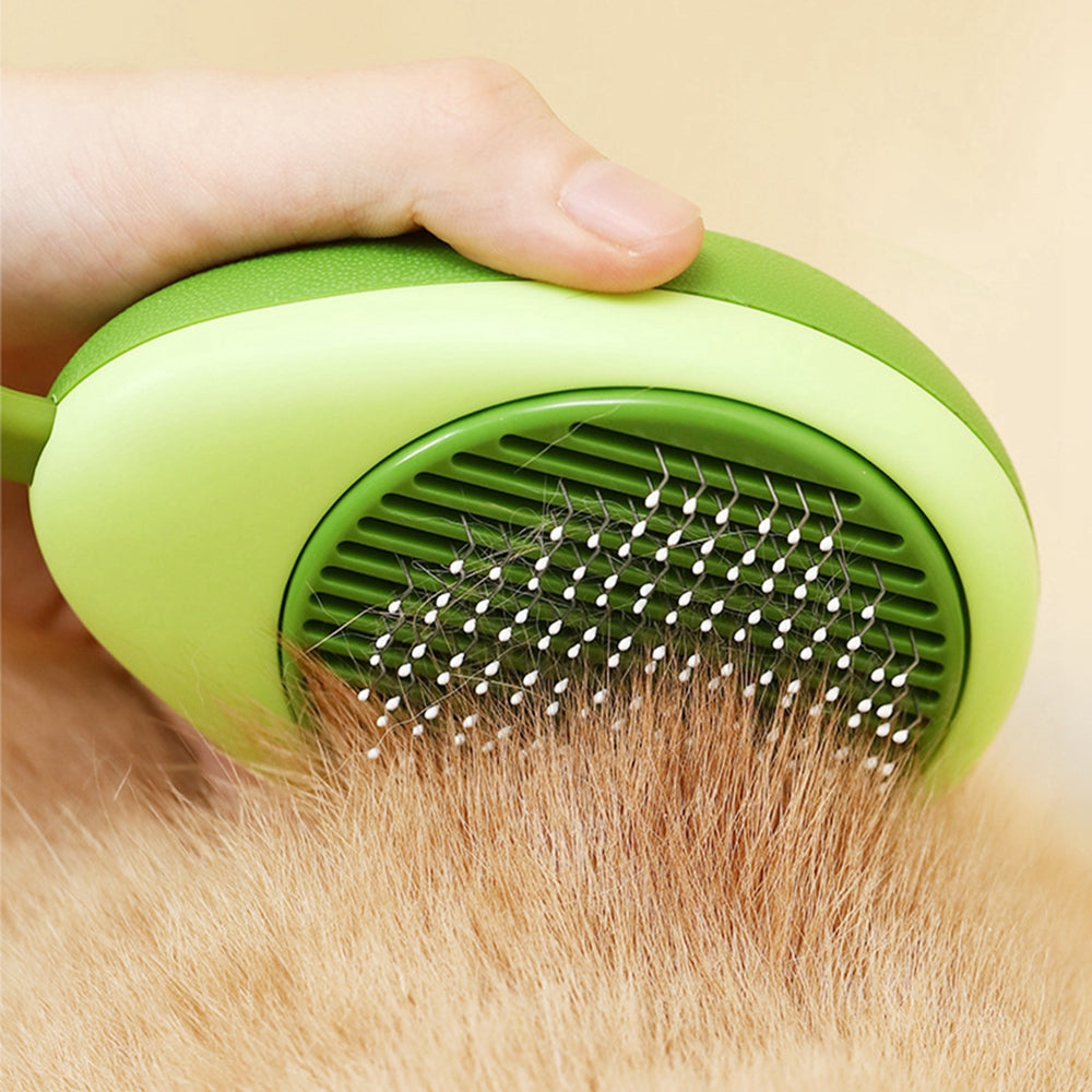 KFX-1750717 Portable Pet Grooming Comb with One-Click Self-Cleaning Massage Brush for Cats and Dogs