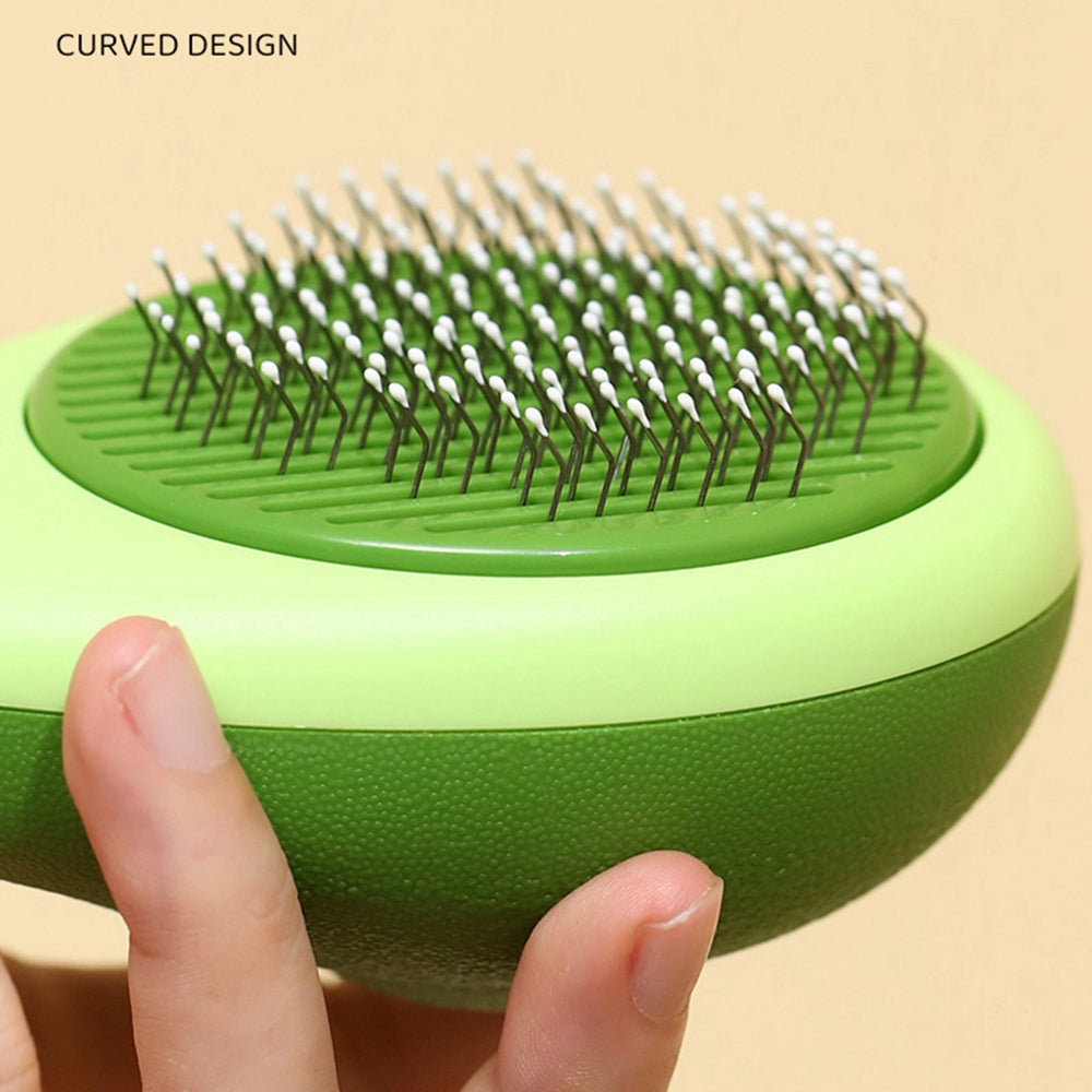 KFX-1750717 Portable Pet Grooming Comb with One-Click Self-Cleaning Massage Brush for Cats and Dogs