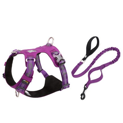 KFX-1752509 Adjustable Dog Harness with Traction Rope - Durable Oxford, Mesh, and Nylon for Outdoor Walking and Training