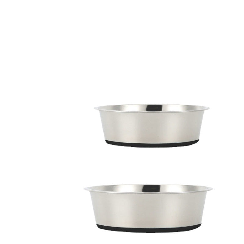 KFX-1753405 Durable Stainless Steel Non-Slip Pet Dog Bowl with Rubber Sole - Various Sizes Available