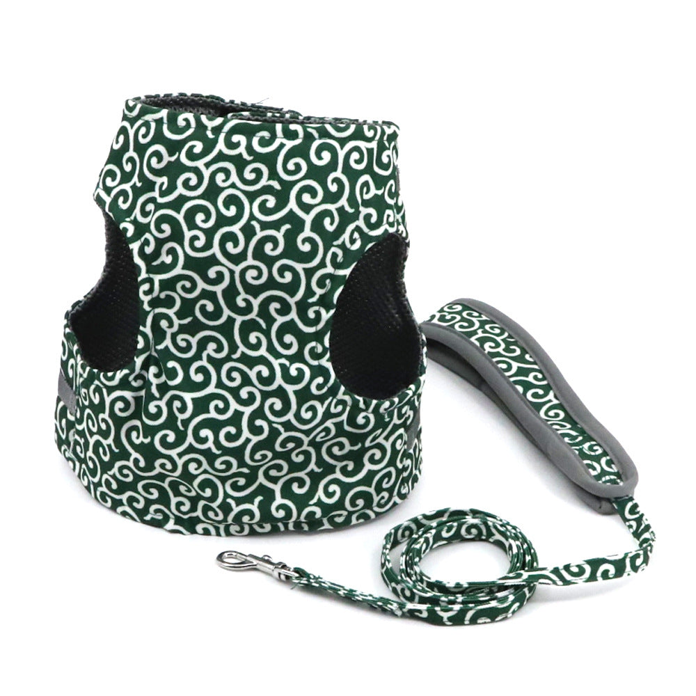 KFX-1754685 Pet Traction Rope Vest for Cats and Dogs - Adjustable Anti-Stroke Design, Available in Blue, Red, Green