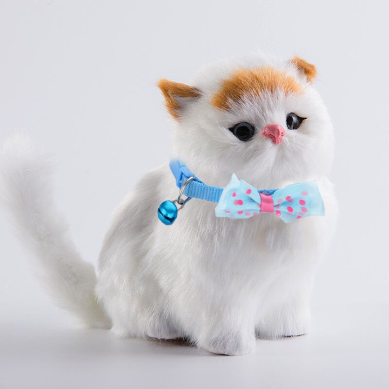 KFX-1755197 Adjustable Bowknot Cat Bell Nylon Collar - Multi-Color Options