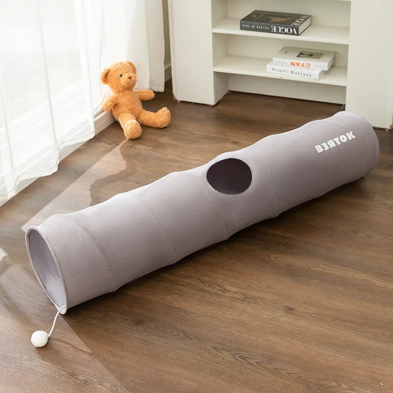 KFX-1756477 Collapsible Cat Tunnel with Plush Ball for Indoor Play – Easy to Clean and Store