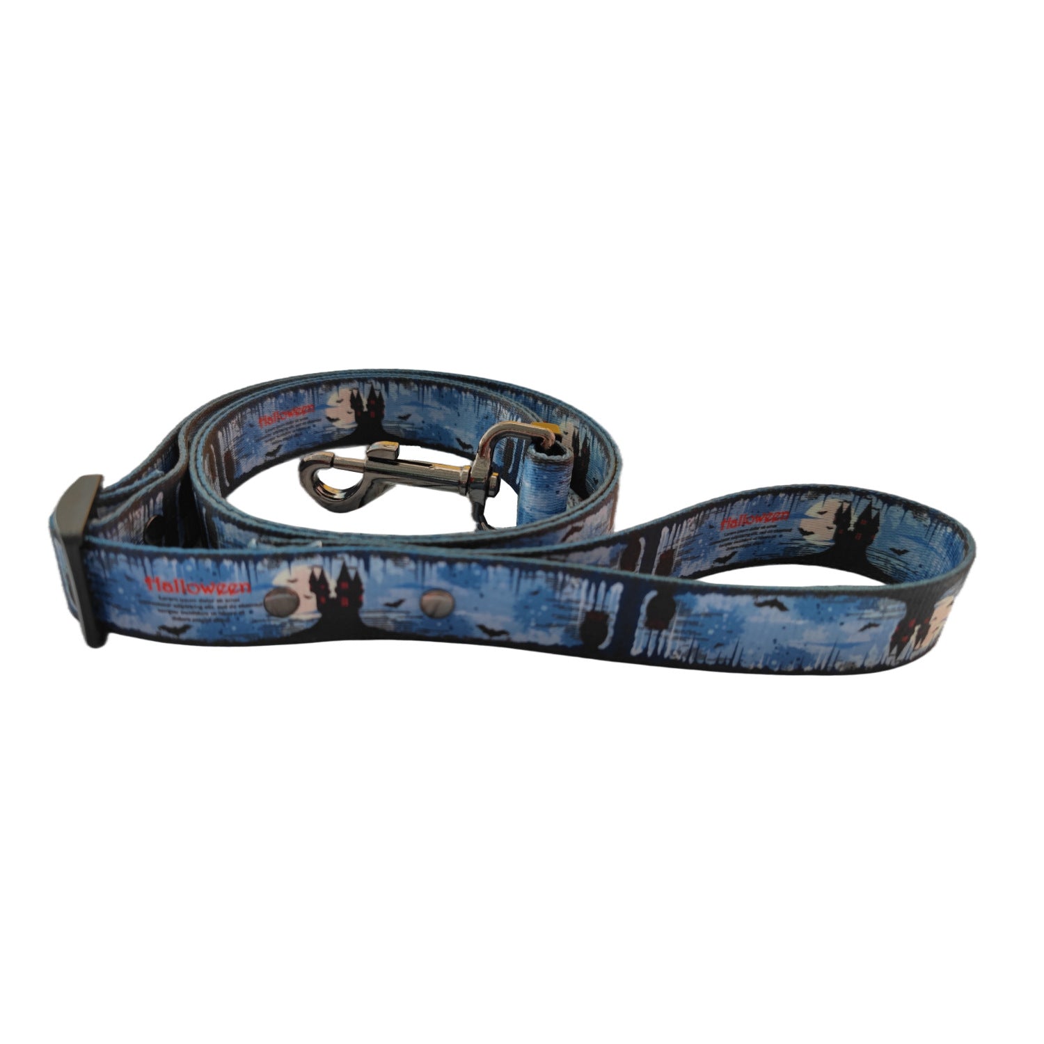 KFX-1758269 Halloween-Themed Pet Dog Print Leash and Chest Harness Set in Polyester with Multiple Size Options