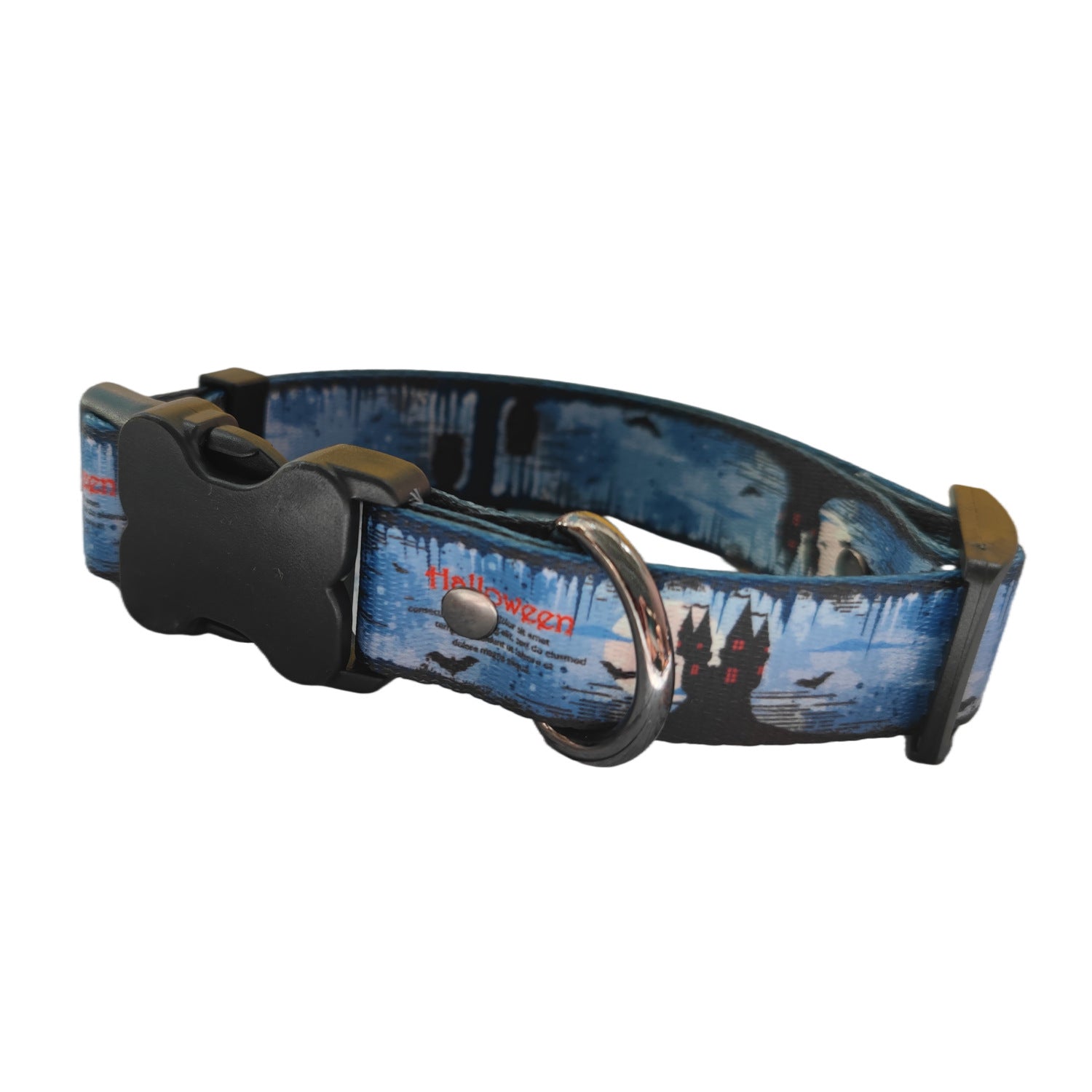 KFX-1758269 Halloween-Themed Pet Dog Print Leash and Chest Harness Set in Polyester with Multiple Size Options