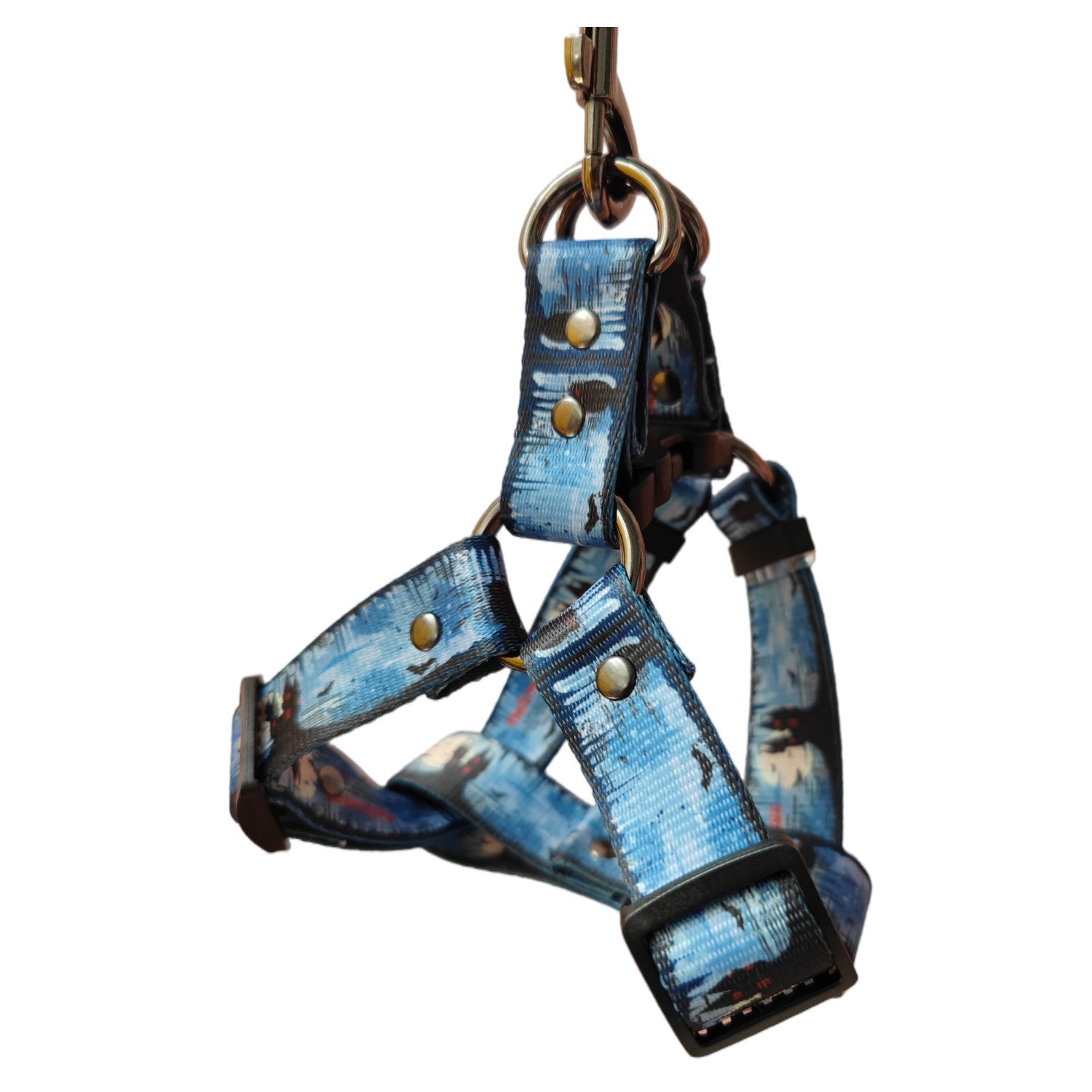 KFX-1758269 Halloween-Themed Pet Dog Print Leash and Chest Harness Set in Polyester with Multiple Size Options